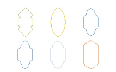 Diseño de marco vertical islámico conjunto de líneas delgadas 6 - 3