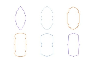 Conjunto de linhas finas de design de moldura vertical islâmica 6 - 4