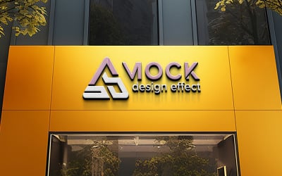 Building front company logo mockup psd template