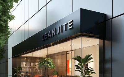 Building front company logo mockup