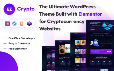 EZ Crypto-Neuigkeiten Kryptowährung ICO &amp;amp; Bitcoin, NFT Wordpress Eliminator Theme
