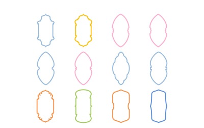 Conjunto de linhas em negrito com design de moldura vertical islâmica 12 - 11