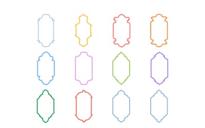 Diseño de marco vertical islámico Conjunto de líneas en negrita 12 - 12