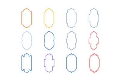 Conjunto de linhas em negrito com design de moldura vertical islâmica 12 - 15