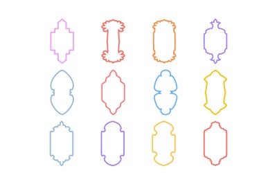 Conjunto de linhas em negrito com design de moldura vertical islâmica 12 - 4