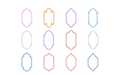 Diseño de marco vertical islámico Conjunto de líneas en negrita 12 - 6