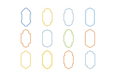 Conjunto de linhas em negrito com design de moldura vertical islâmica 12 - 7