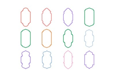 Diseño de marco vertical islámico Conjunto de líneas en negrita 12 - 9