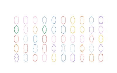 Conjunto de linhas em negrito com design de moldura vertical islâmica 50 - 2