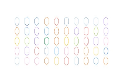 Diseño de marco vertical islámico Conjunto de líneas en negrita 50 - 3