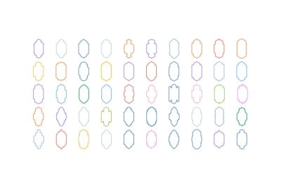 Islamic Vertical Frame Design Bold Line Set 50 - 4