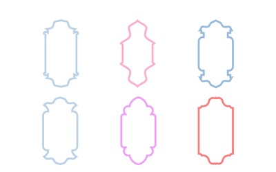 Islamic Vertical Frame Design Bold Line Set 6 - 20