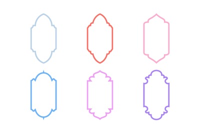 Islamic Vertical Frame Design Bold Line Set 6 - 21