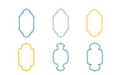 Islamic Vertical Frame Design Bold Line Set 6 - 30