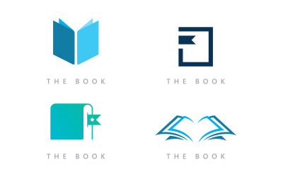 Utbildning logotyp ikon mall. öppen bok illustration V9
