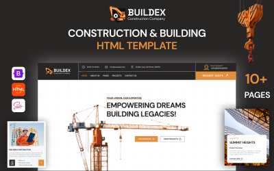 Buildex – kiterjedt építőipari és építőipari vállalat HTML5 webhelysablonja