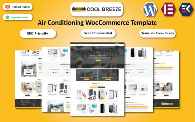 Cool Breeze — шаблон WooCommerce Elementor для кондиционирования воздуха