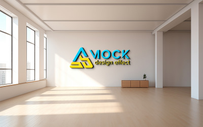 Corporate office white wall mockup