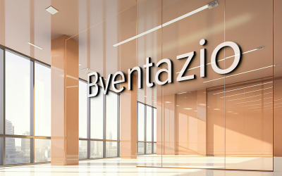 Glass wall logo mockup design psd