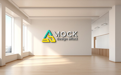 Logo mockup indoor wall template