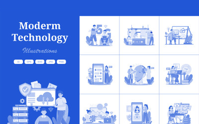 M682_Pakiet ilustracji nowoczesnej technologii