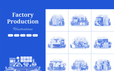 Pack d&amp;#39;illustrations d&amp;#39;usine M683_