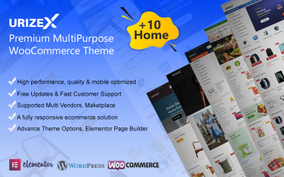 Urizex - Premium Çok Amaçlı WooCommerce WordPress Elementor Teması