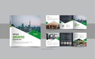Architechture square trifold brochure or Square trifold brochure template layout