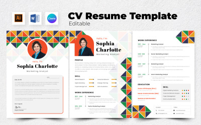 Currículum vitae / Analista de marketing de CV V3
