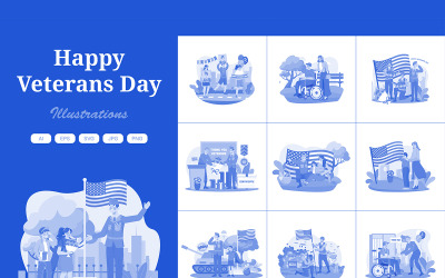 M665_ Happy Veterans Day Illustration Pack 1