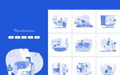 M668_ Social Distancing Illustration Pack 1