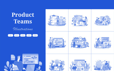 M673_ Produktteams-Illustrationspaket