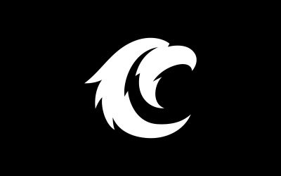 Icona logo Eagle Design testa di falco vettore V4