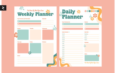 Креативний барвистий щоденник і тижневий планувальник