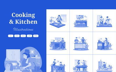 M638_Kochen- und Küchenillustrationspaket
