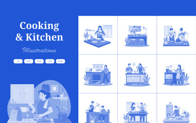 M638_Pacchetto illustrazioni cucina e cucina