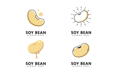 Sojabönor logotyp hälsosam mat vektordesign V 5