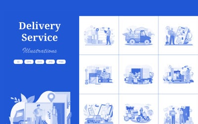 M582_ Delivery Service Illustration Pack 2