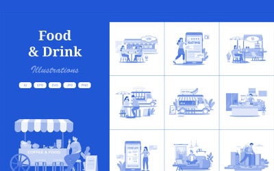 M600_ Illustratiepakket 3 voor eten en drinken