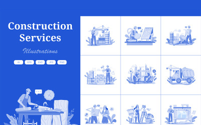 M607_ Pacote de ilustrações de serviços de construção 2