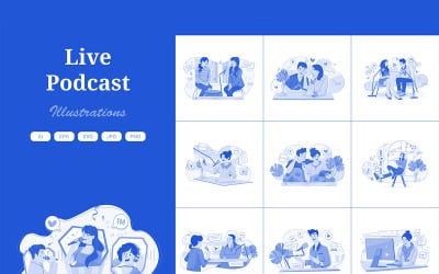 M611_ Live Podcast Illustration Pack 1
