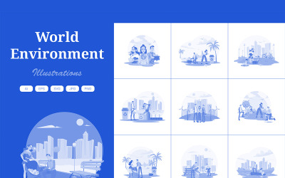M612_ Paquete de ilustraciones del medio ambiente mundial 2
