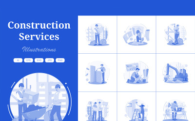 M617_ Pack d&amp;#39;illustrations des services de construction 1