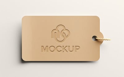 Brown paper label price tag luxury mock up realistic