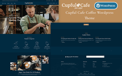 CupfulCafe – a kávéra, kávézókra és gyorséttermekre specializálódott WooCommerce téma