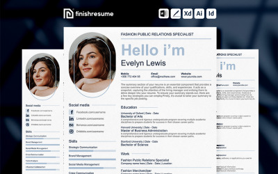 Fashion public relations specialist Resume Template | Finish Resume | FREE