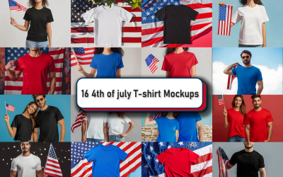 4 juli T-shirt mockupbundel
