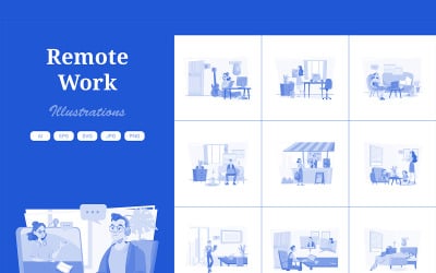 M560_ Remote Work Illustration Pack 2