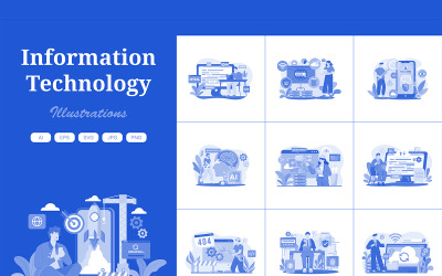 M562_ Pacote de ilustrações de tecnologia da informação 3