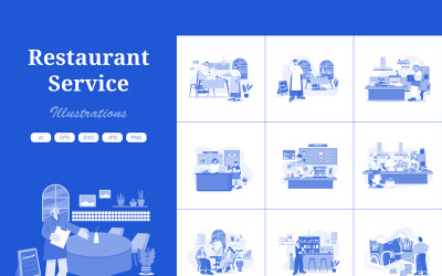M566_ Restaurang Service Illustration Pack 3